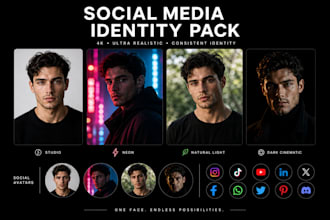 design and create ultra realistic portrait photos for social media sites