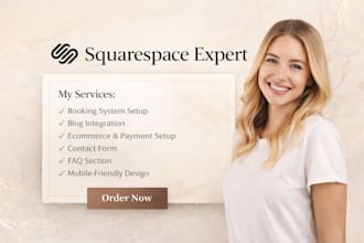 add booking, blog, ecommerce, contact form, payment, faq to squarespace website