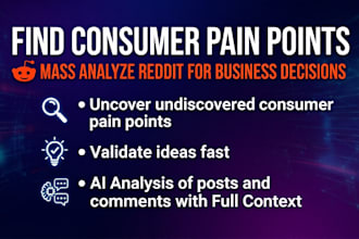 find consumer pain points by mass analyzing reddit data