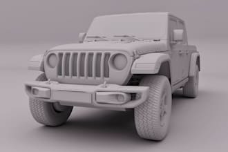 create realistic 3d car models, chassis design and car rendering, rc toy cars