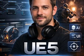 create ue5 blueprint gameplay systems, mechanics, and game logic