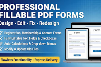 design membership, registration, contact, and editable fillable PDF forms