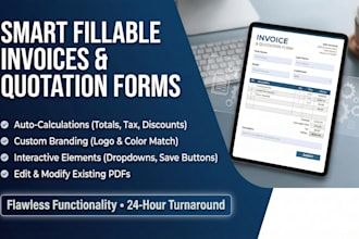 create a editable fillable PDF invoice, proforma, quotation, or receipt form