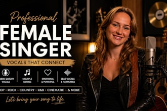 be female pop singer, indie pop female vocals, backing vocals and harmony