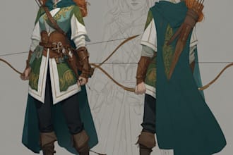 fantasy character and dnd character illustration
