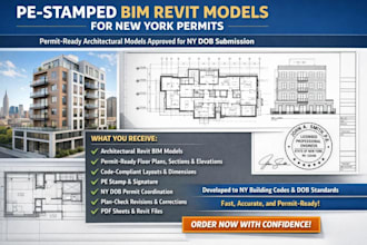 deliver pe stamped bim revit architectural models in new york