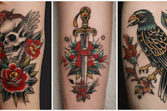 make traditional and old school tattoo design