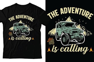 create unique offroad adventure logo and t shirt design