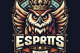 make esport owl king vintage logo