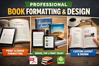 do book layout design, formatting and design of ebook, PDF and report