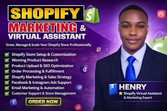 be virtual assistant for shopify marketing, ebay dropshipping, manager