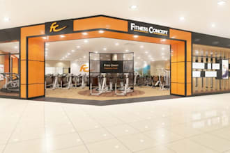 design realistic 3d shopfront, billboard, signboards and retail store signage