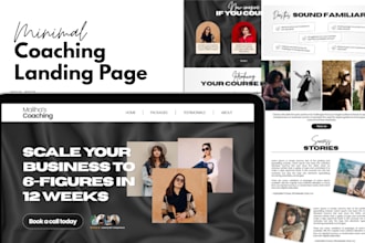 canva landing page, website design, one page design, coaching landing page