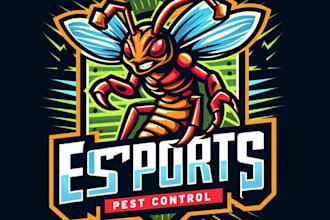 create high quality mascot killer pest control logo
