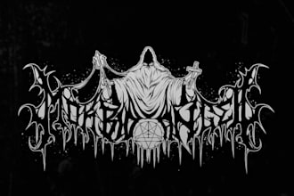 create a metal logo and business card for musicians