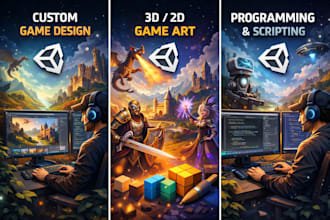 develop a professional unity game for PC, android, or ios