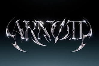 design a sharp, distorted metal logo for digital art