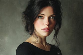 make digital realistic portrait art oil painting style