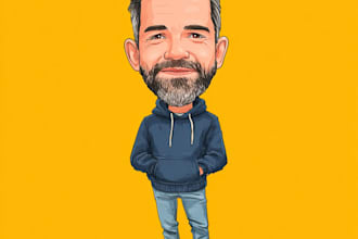draw a cartoon caricature, logo, portrait, or avatar