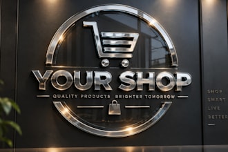 build a metal glass style logo for your shop