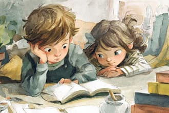 do watercolor children illustration