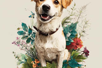 create realistic cartoon pet portraits