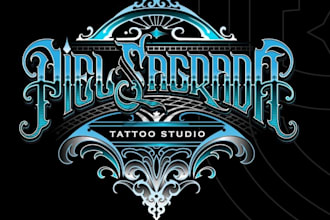 design a metal logo for tattoo studio branding