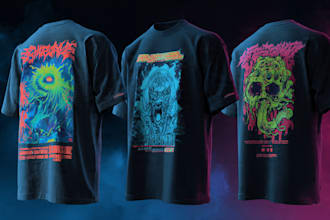 create a custom illustrated t shirt design for you