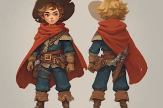 design 2d  game characters with full body and poses