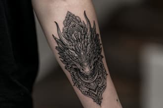 draw linework tattoo design or minimalist tattoo