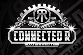 design a brushed steel industrial logo for startups