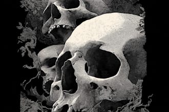 create dark art, horror or skull artworks illustration