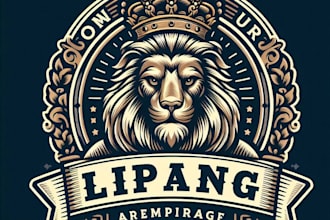 design high quality king lion mascot logo with t shirt design