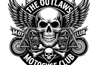 design a metal logo for motorcycle clubs or garages