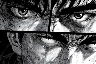 draw custom dark berserk style art in high quality