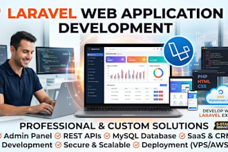 develop a professional laravel web application with admin panel