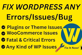 fix wordpress issues, fix wordpress error, wordpress bug fix, woocommerce fix