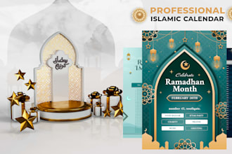 design custom ramadan calendars, islamic calendars, or prayer timetables