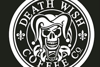 create a logo for a dark themed coffee brand