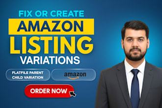 create  amazon variation listing and parent child listing