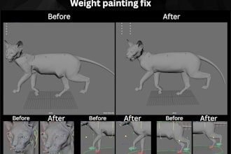 fix weight painting issues and do skinning work in maya