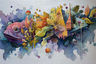 paint fancy abstract and surreal watercolor acrylic art