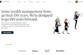 design a high trust website for wealth management and investment firms
