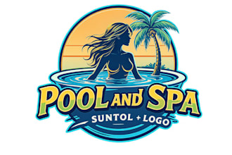 do custom professional pool and spa logo design modern swimming pool branding