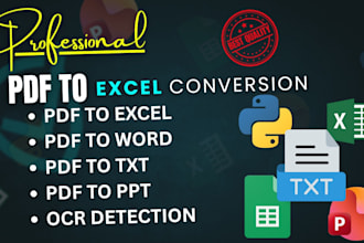 do PDF bank statement to excel, word, powerpoint, txt file conversion