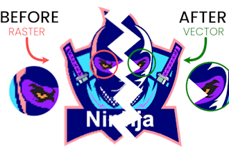 convert png jpg to vector, redraw logo into svg ai eps