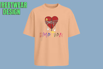 create professional streetwear and urban t shirt designs