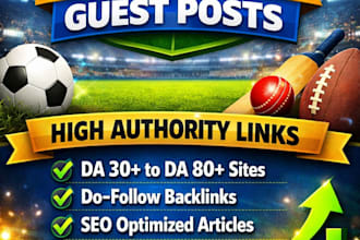 provide high quality sports backlinks and guest post on authority website