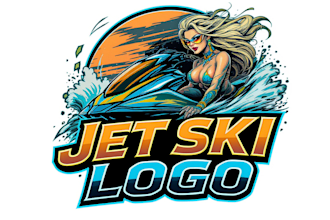 professional jet ski logo design water sports and marine branding