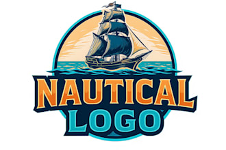 design a professional nautical and marine logo for your brand